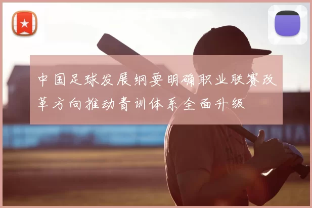 中国足球发展纲要明确职业联赛改革方向推动青训体系全面升级